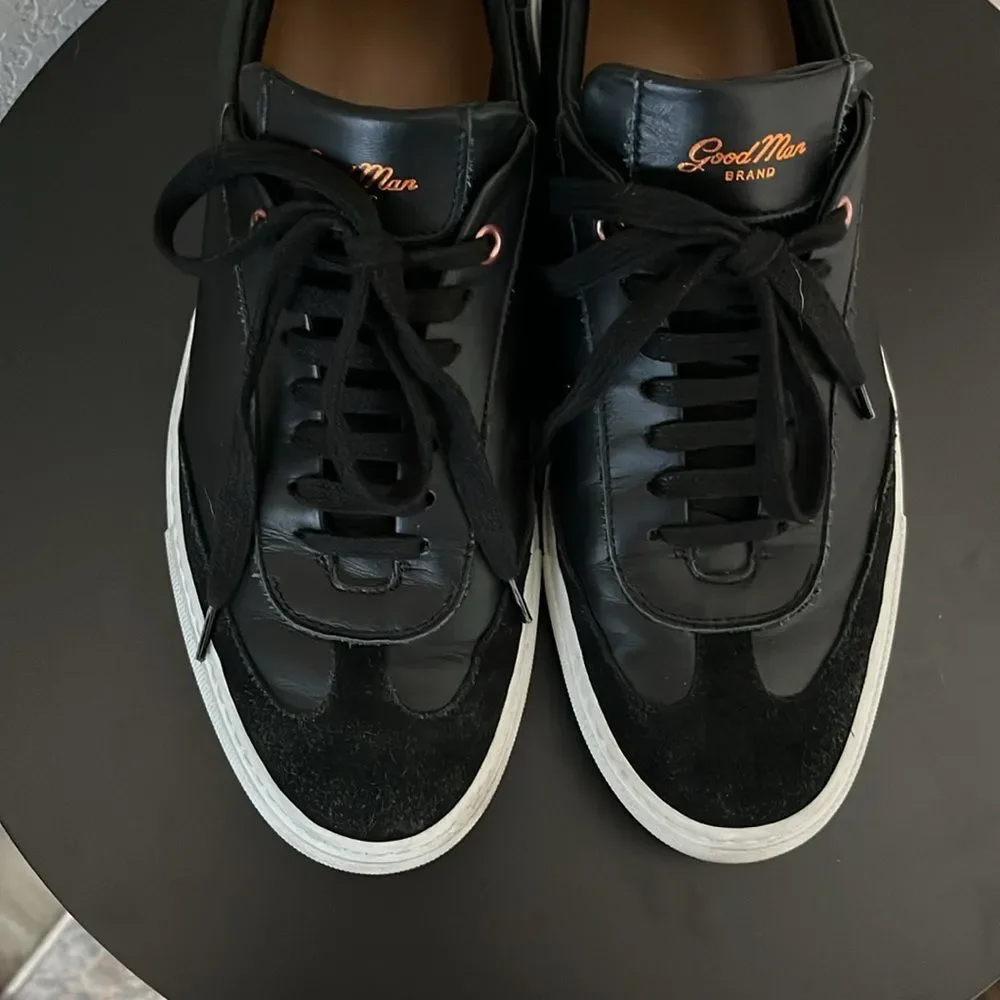 GOOD MAN BRAND Legend Court Sneaker Black Nappa Leather/Suede, Size 8.5 - Picture 4 of 10
